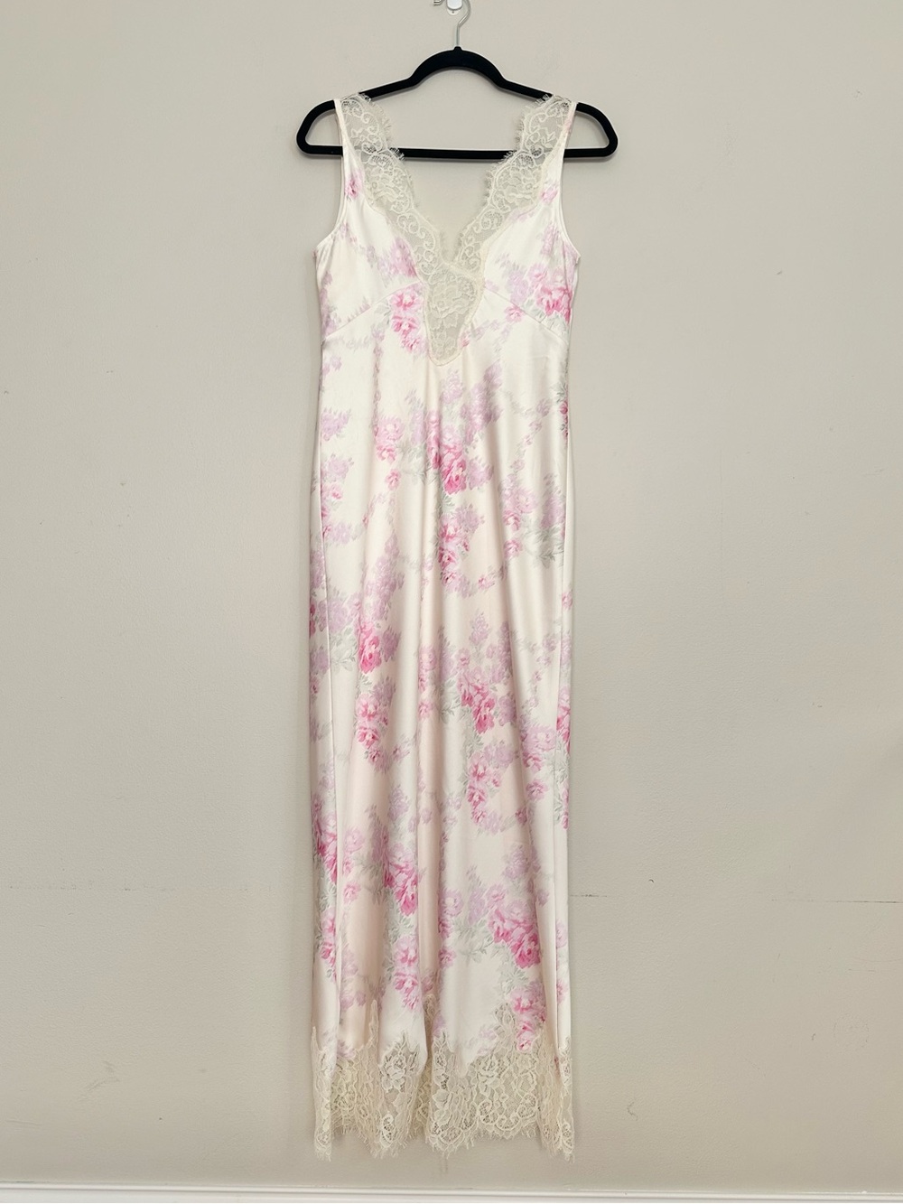 LOVESHACKFANCY Serene Slip Dress Vanilla Sorbet Medium Floral Lace Trim Romantic - Picture 3 of 8